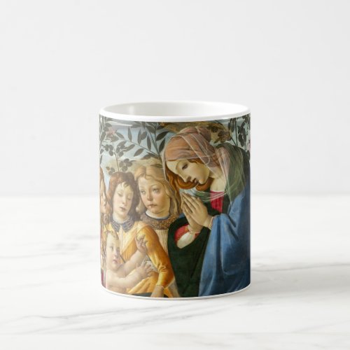 Madonna Adoring the Child with 5 Angels Botticelli Coffee Mug