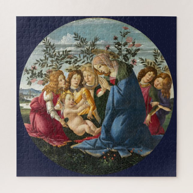Madonna Adoring the Child with 5 Angels Botticelli Jigsaw Puzzle (Vertical)