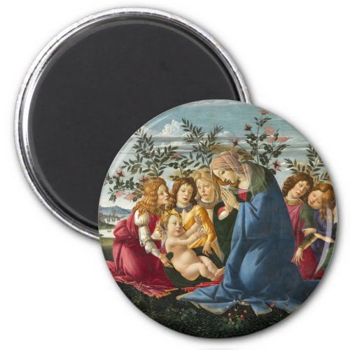 Madonna Adoring the Child with 5 Angels Botticelli Magnet