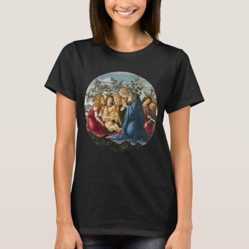 Madonna Adoring the Child with 5 Angels Botticelli T_Shirt