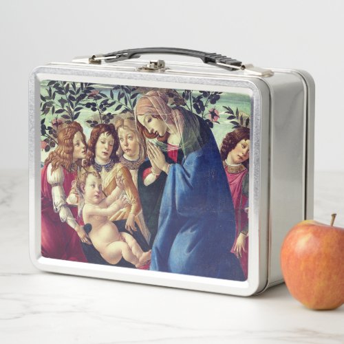 Madonna Adoring the Child with Five Angels Metal Lunch Box