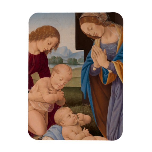 Madonna Adoring the Child with the Infant Saint Magnet (Vertical)