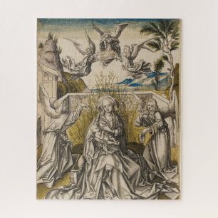 Madonna and Angels In A Landscape c.1500 Jigsaw Puzzle