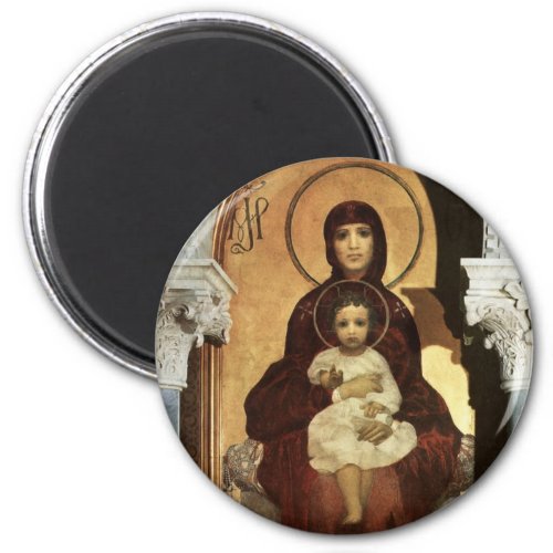 Madonna and Baby Jesus on Throne Magnet