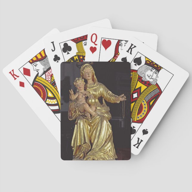 Madonna and Child, 17th century (gilded wood) Poker Cards (Back)