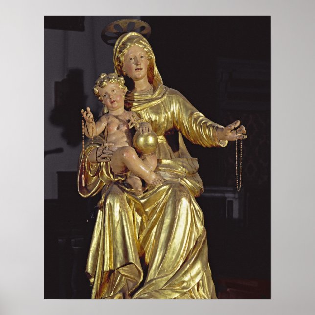 Madonna and Child, 17th century (gilded wood) Poster (Front)