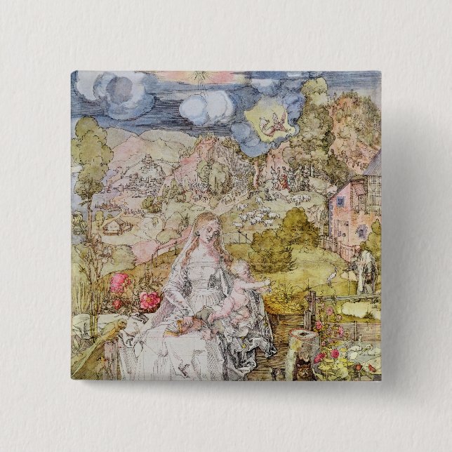 Madonna and Child 3 Pinback Button (Front)