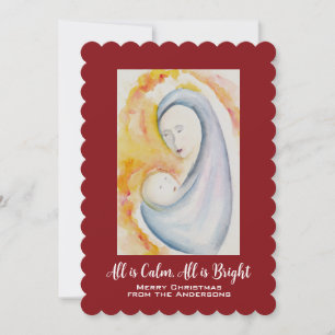 Madonna and Child Abstract Watercolor