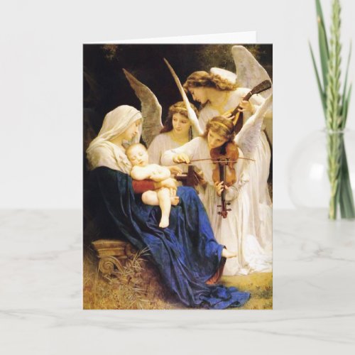 Madonna and Child and Three Angels Holiday Card