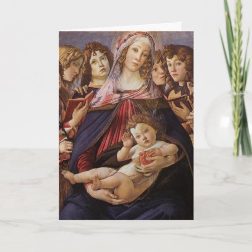 Madonna and Child Angels by Botticelli Christmas Holiday Card