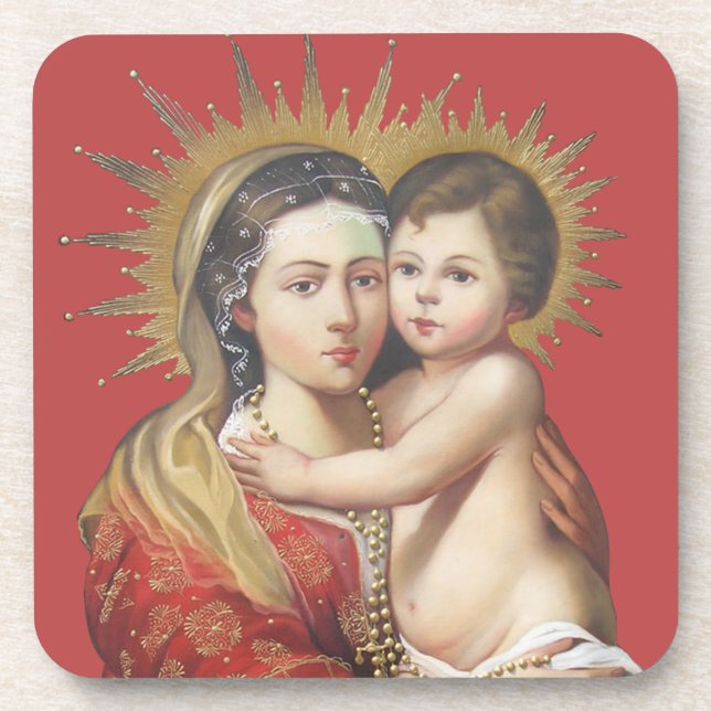 Madonna and Child Beverage Coaster (Front)