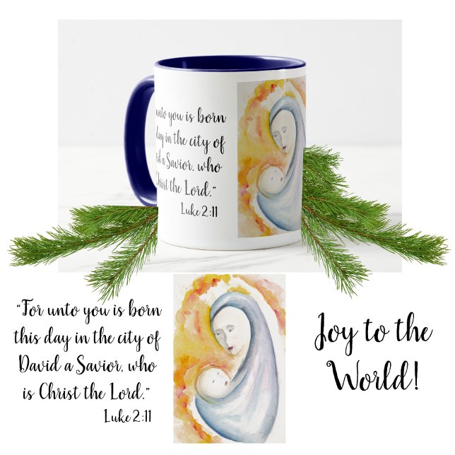 Madonna and Child Bible Verse Christmas Mug (Creator Uploaded)