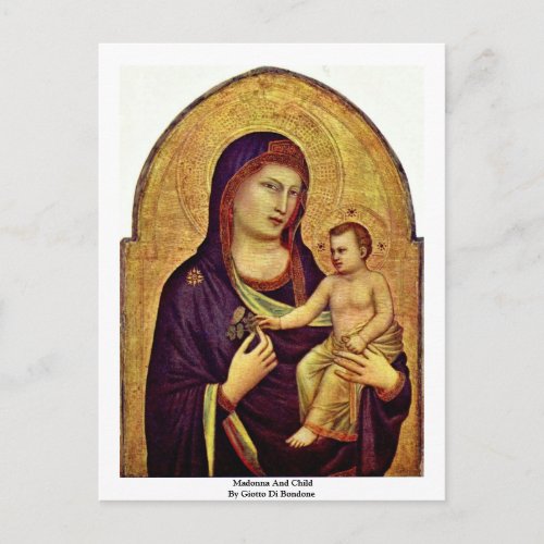 Madonna And Child By Giotto Di Bondone Postcard