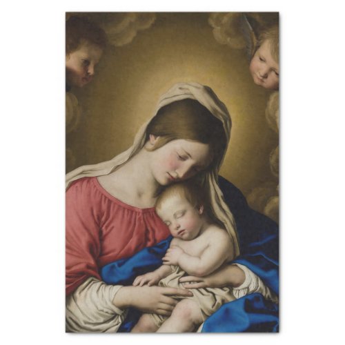 Madonna and Child by Giovanni Battisti da Salvi Tissue Paper