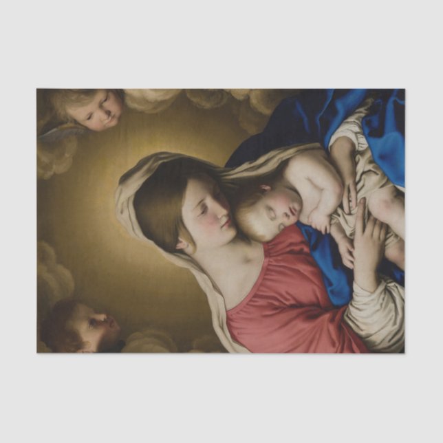 Madonna and Child by Giovanni Battisti da Salvi Tissue Paper (Front)