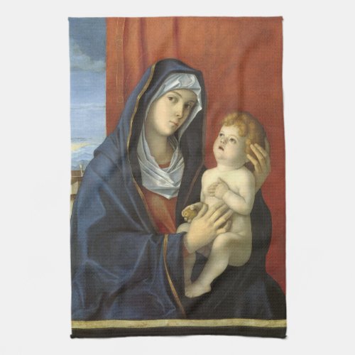 Madonna and Child by Giovanni Bellini Kitchen Towel