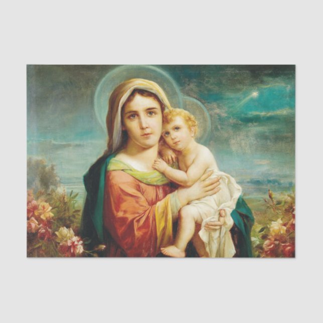 Madonna and Child by Hans Zatzka Tissue Paper (Front)