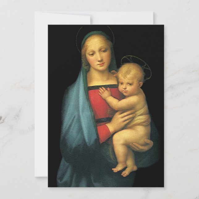 Madonna And Child by Raphael, Baby Shower Invitation (Front)