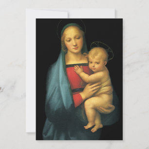 Madonna And Child by Raphael, Baby Shower Invitation