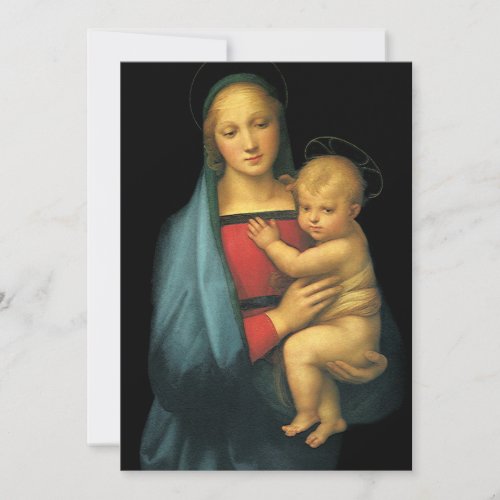 Madonna And Child by Raphael Baby Shower Invitation