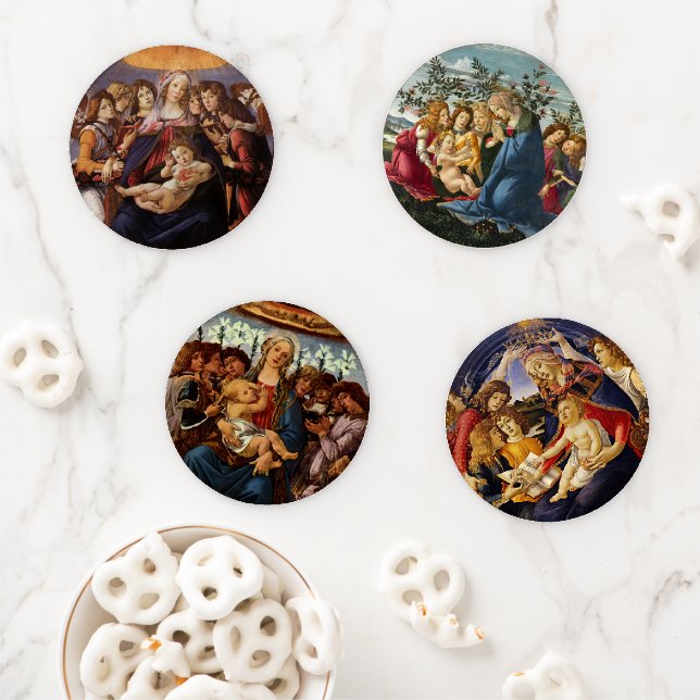 Madonna and Child by Sandro Botticelli Coaster Set (In Situ)