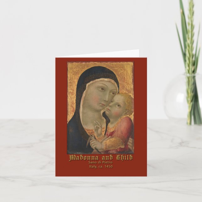 Madonna and Child by Sano di Pietro Greeting Card (Front)