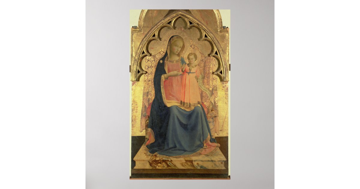 Madonna and Child, central panel of a triptych Poster | Zazzle