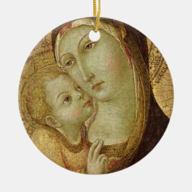Madonna and Child Ceramic Ornament (Front)