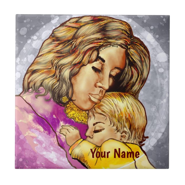 Madonna and Child Ceramic Tile (Front)