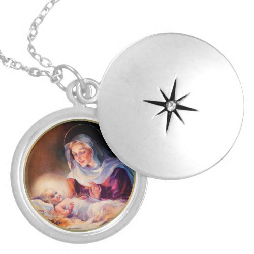 Madonna and ChildChristmas Gift Locket  Necklace