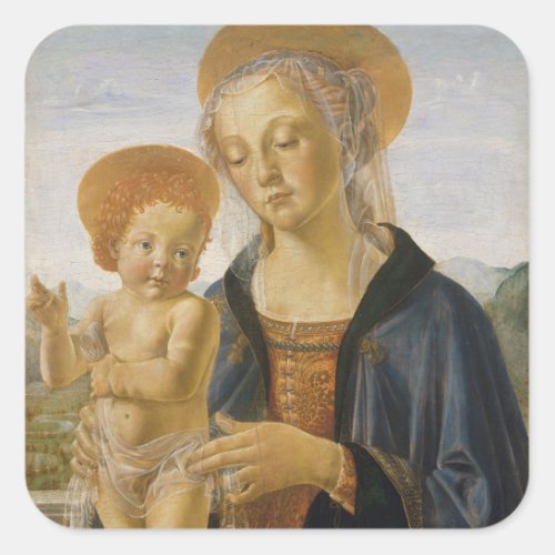 Madonna and Child circa 1470 Square Sticker