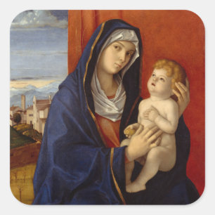 Madonna and Child, circa 1485 Square Sticker