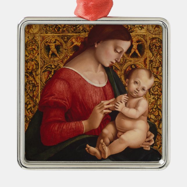 Madonna and Child, circa 1505-07 Metal Ornament (Front)