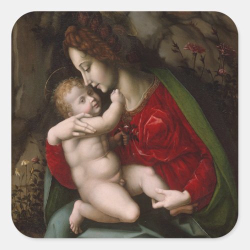 Madonna and Child circa 1520 Square Sticker