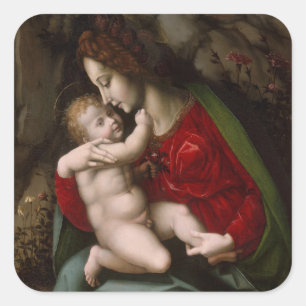 Madonna and Child, circa 1520 Square Sticker