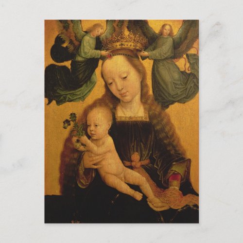 Madonna and Child Crowned by Two Angels c1520 Postcard