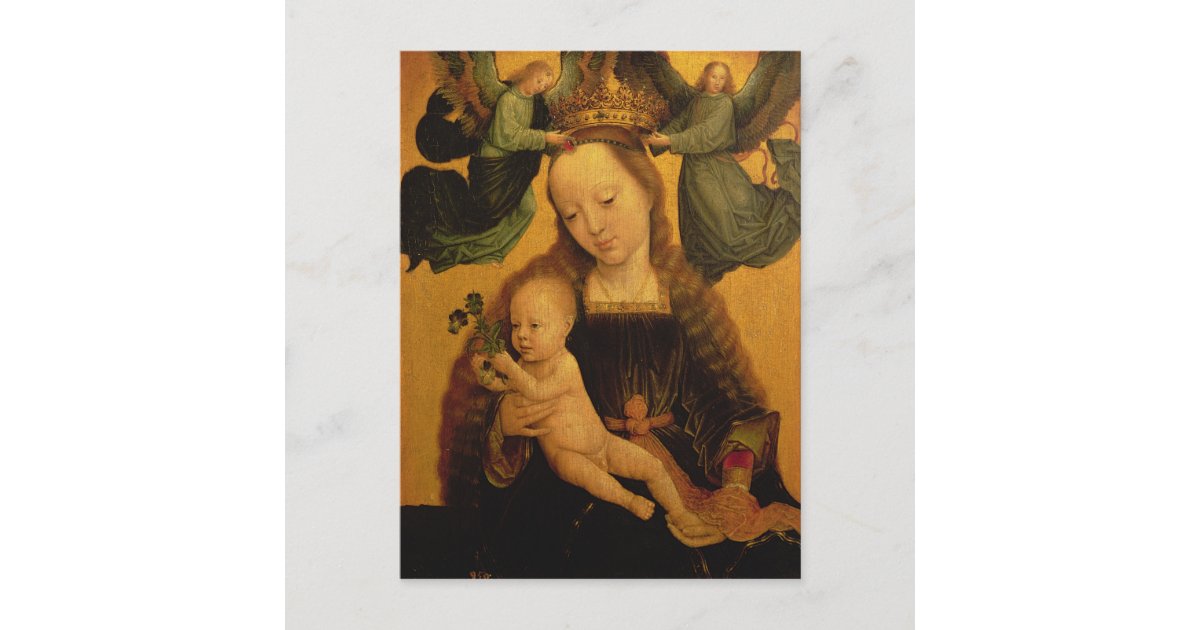 Madonna and Child Crowned by Two Angels, c.1520 Postcard | Zazzle