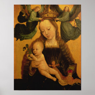 Madonna and Child Crowned by Two Angels, c.1520 Poster