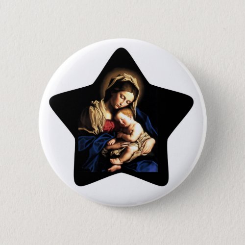 Madonna and Child Custom Button Star