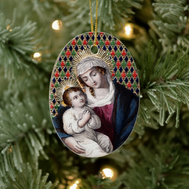 Madonna and Child (DPT 001) Ceramic Ornament (Tree)
