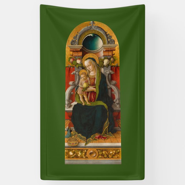 Madonna and Child Enthroned Banner (Vertical)