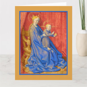 Madonna and Child Enthroned Jean Fouquet Holiday  Card