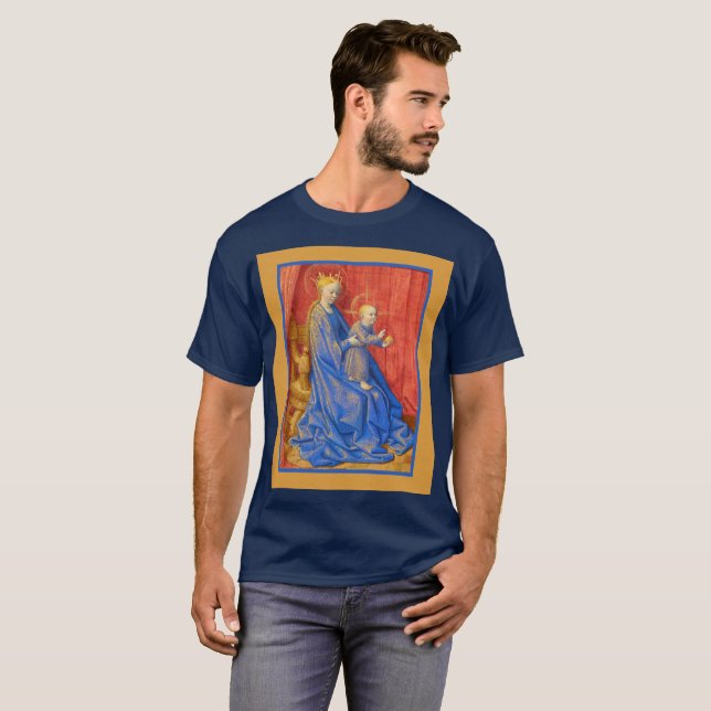 Madonna and Child Enthroned Jean Fouquet Holiday  T-Shirt (Front Full)
