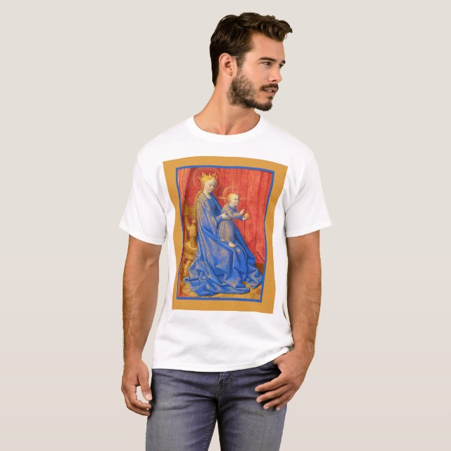 Madonna and Child Enthroned Jean Fouquet Holiday  T-Shirt (Front Full)