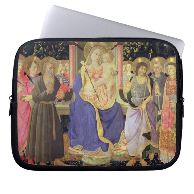 Madonna and Child enthroned with saints (altarpiec Laptop Sleeve (Front)