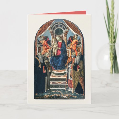 Madonna and Child Enthroned with Saints and Angels Card