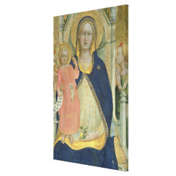 Madonna and Child enthroned with Saints, detail sh Canvas Print
