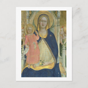 Madonna and Child enthroned with Saints, detail sh Postcard