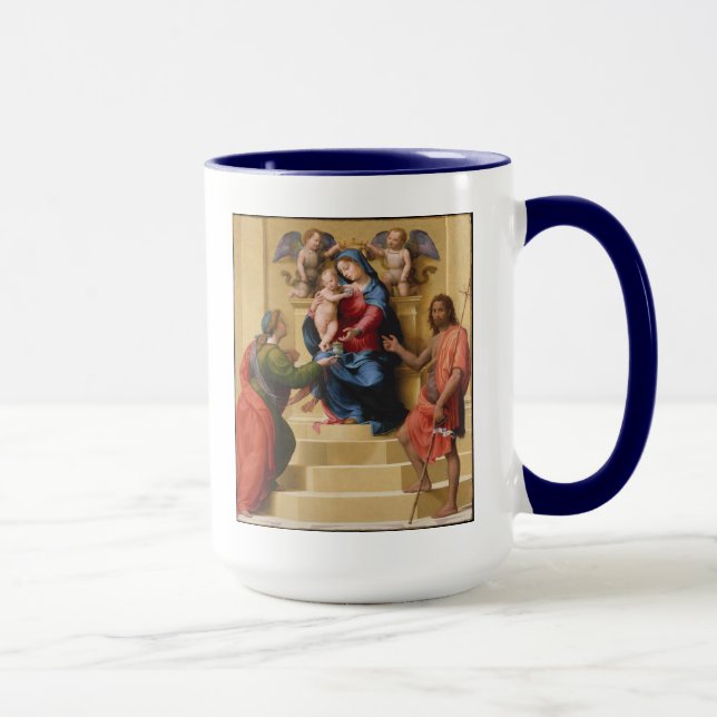 Madonna and Child Enthroned with Saints Mary Mug (Right)