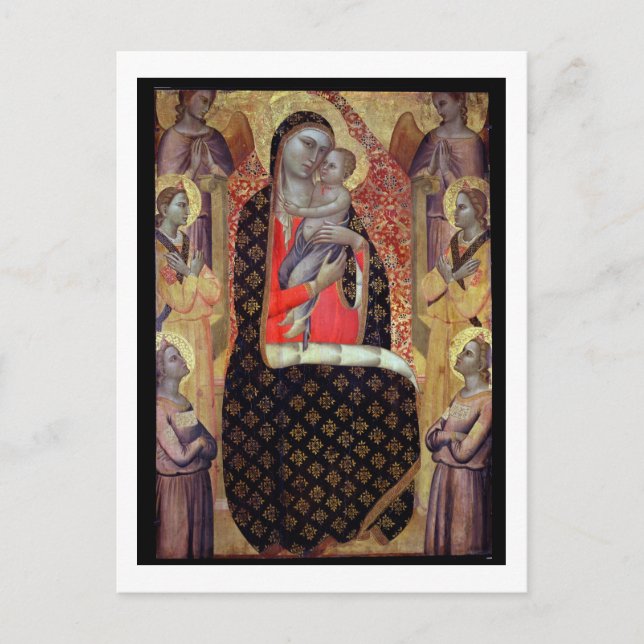 Madonna and child enthroned with six angels (panel postcard (Front)